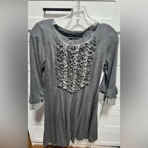 Chris McLaughlin Gray Pullover Stretch 3/4 Sleeve Shift Dress (MB1)